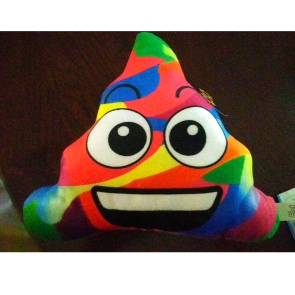 Rainbow poop emoji stuffed animal